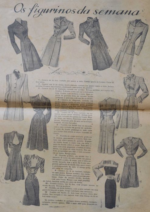 Jornal O SÉCULO - Suplemento antigo Modas e Bordados - moda estilismo
