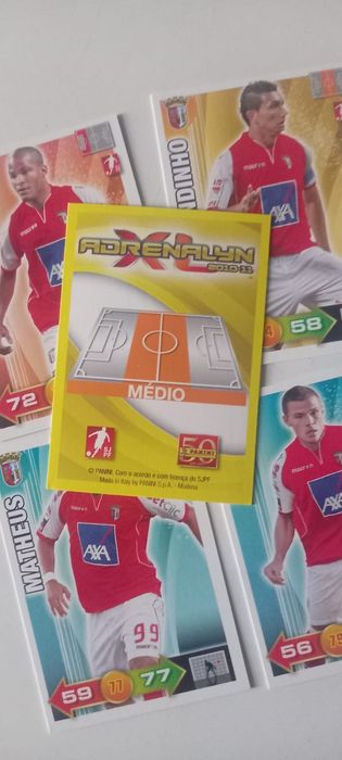 6 cartas Adrenalyn 2010-11 Braga