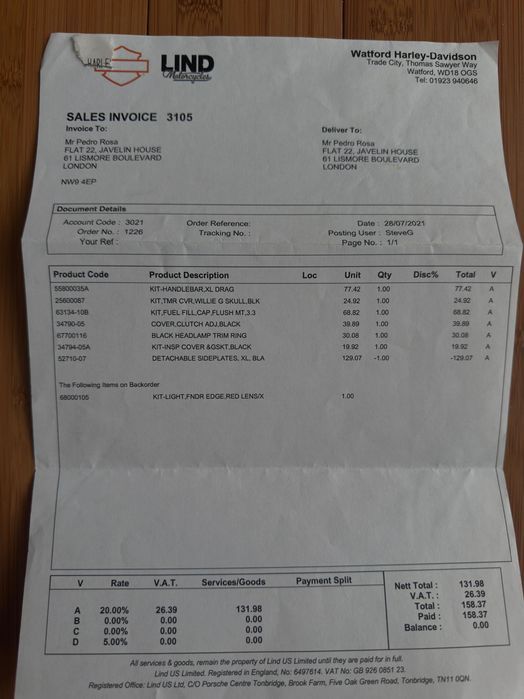 Harley Davidson Iron883 - de Garagem