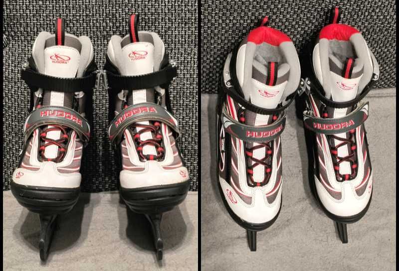 Łyżwy hokejowe HUDORA Speed 66 Rozmiar 36 wkładki 24,0 cm Ochraniacze