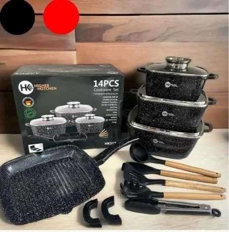 Набір квадратного посуду з гранітним антипригарним покриттям