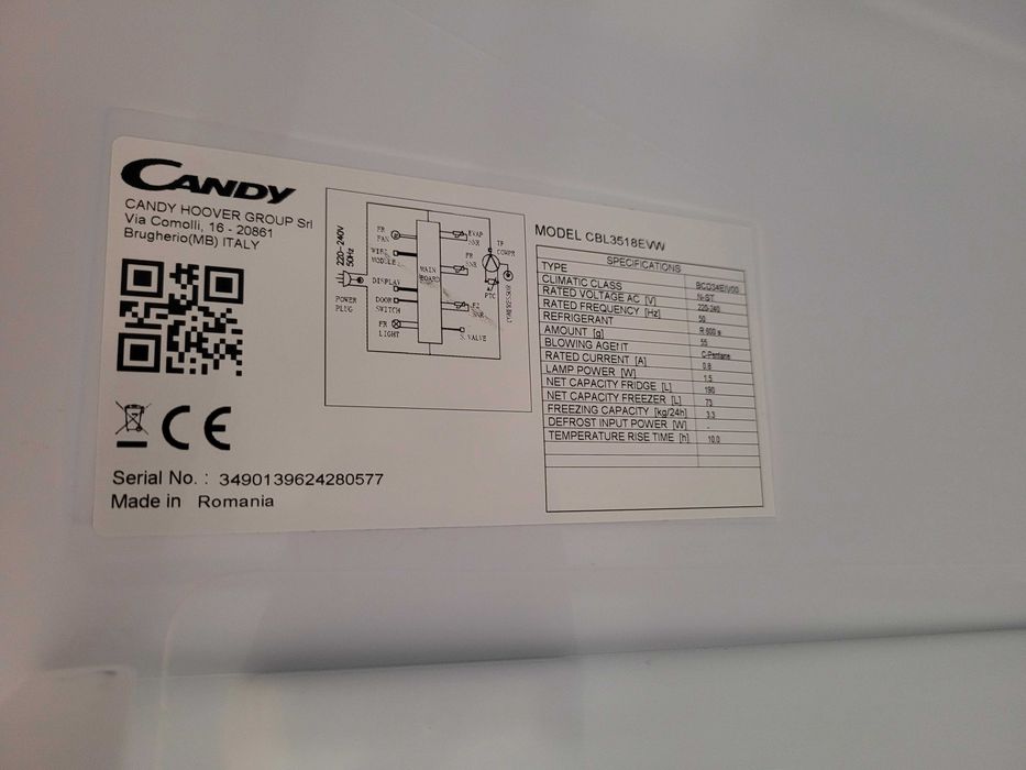 Lodówka candy CBL3518EVW