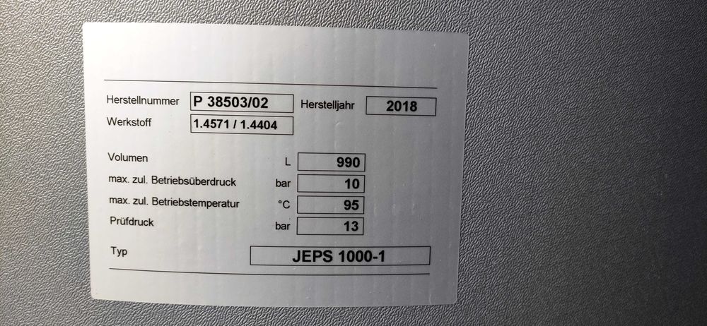 Bufor bojler 1000 L nierdzewny JURATHERM nierdzewka NOWY