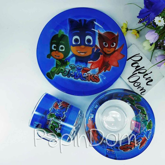 Набор детской посуды мультики Майнкрафт, БравлСтарс Три кота, Молния