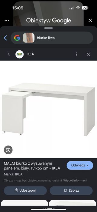 Biurko Malm Ikea