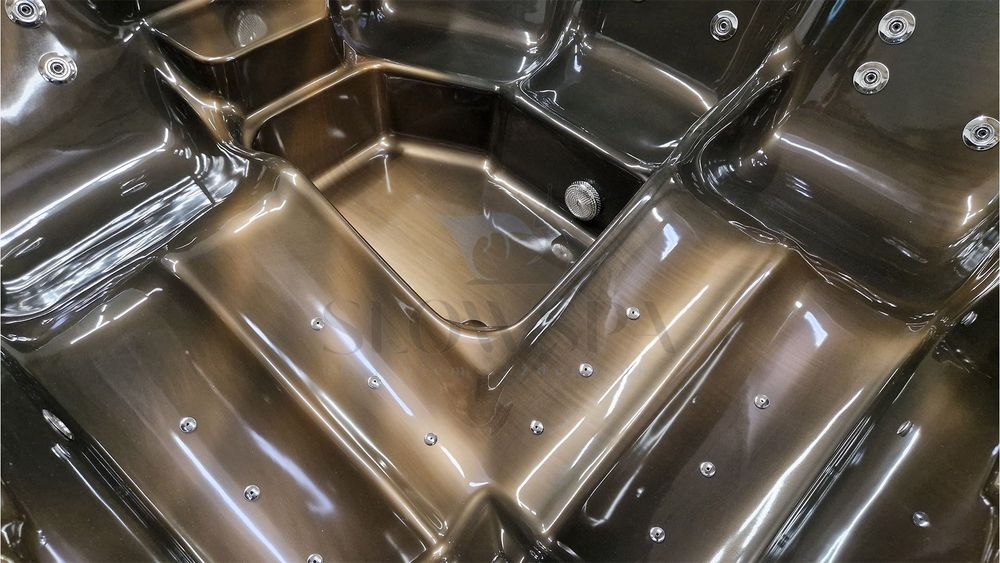 Elektryczne jacuzzi akrylowe 220x220 z leżanką balia wanna ogrodowa