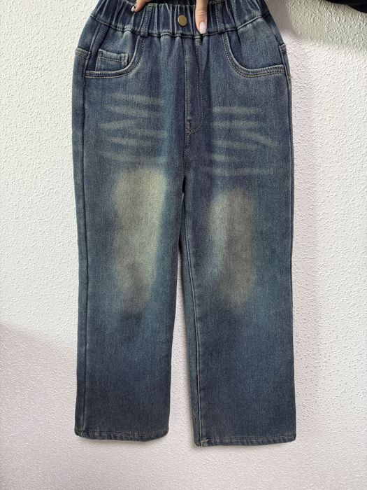 Джинсы теплые очень для девочки (длина от резинки к низу 83 см)