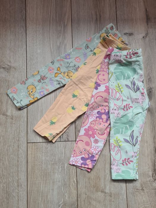 Zestaw gładkich leginsów we wzorki 86