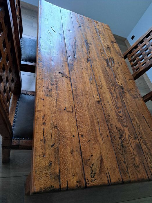 Ręcznie robiony stół dębowy CLASH