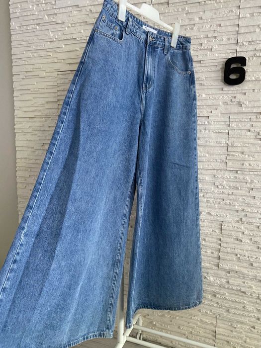 Uiuj bardzo szerokie spodnie dżins ala spódnica wyższy stan