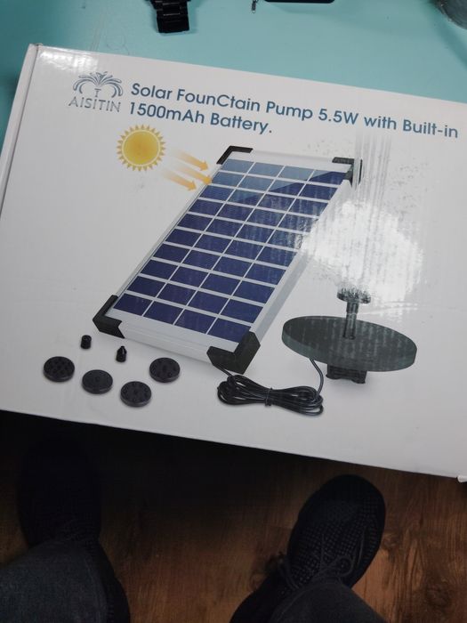 Fontanna oczka wodnego duży panel solar