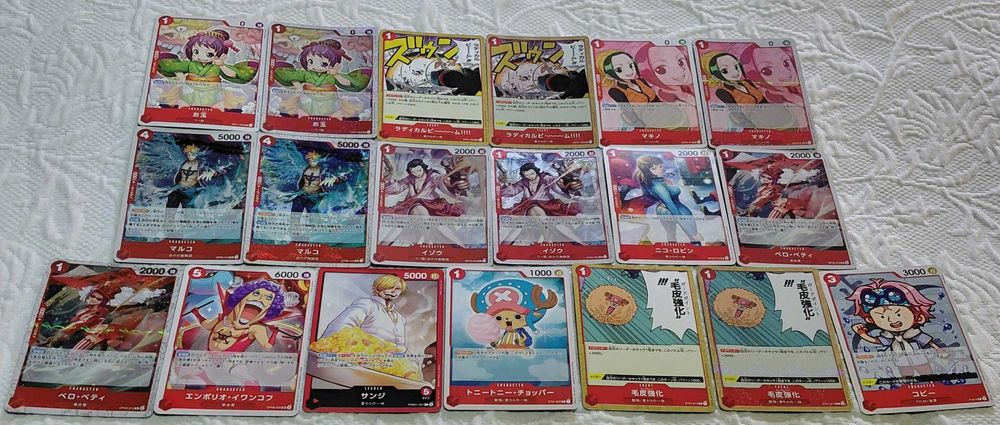 lote de 125 cartas one piece tcg japones