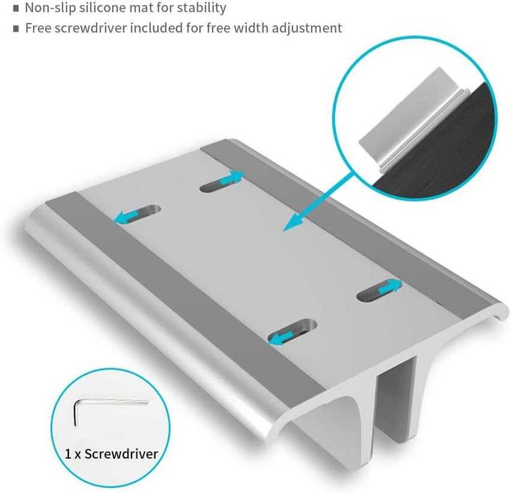 VAYDEER – Aluminiowy pionowy stojak 3‑w‑1 do laptopa, MacBooka, iPada i tabletów