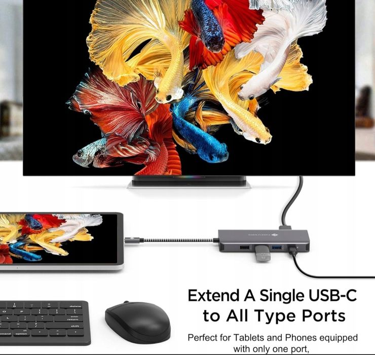 NOVOO RM11 Stacja Dokująca 11w1 USB C USB 3.0 Karty Pamięci RJ45 Ether