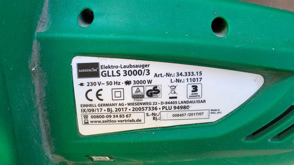 Elektryczna dmuchawa, odkurzacz, rozdrabniarka do liści Gardenline