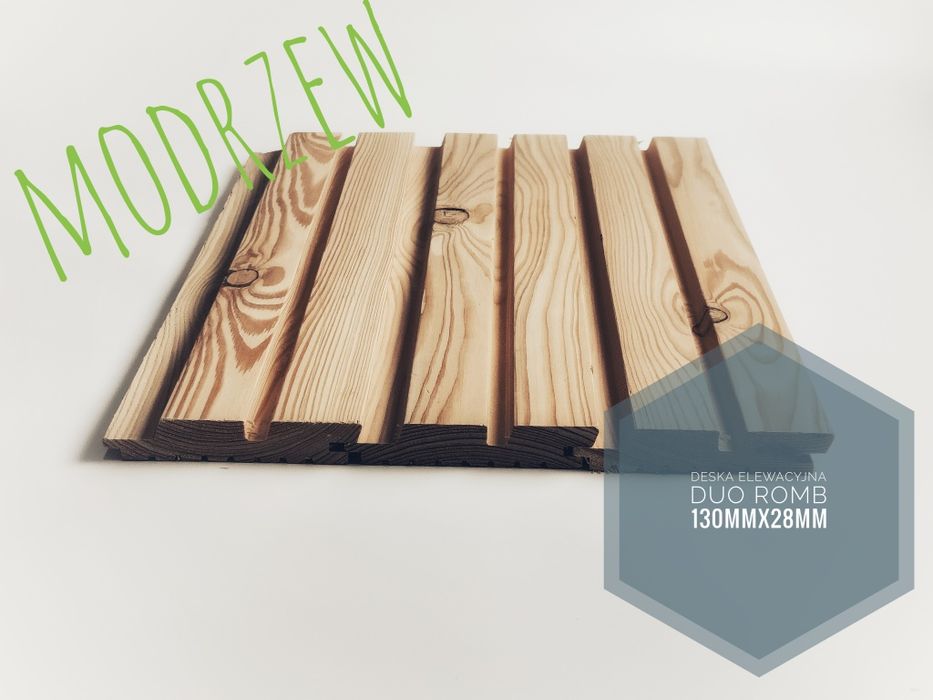 Deska elewacyjna Duo Romb 130x28 świerk/modrzew