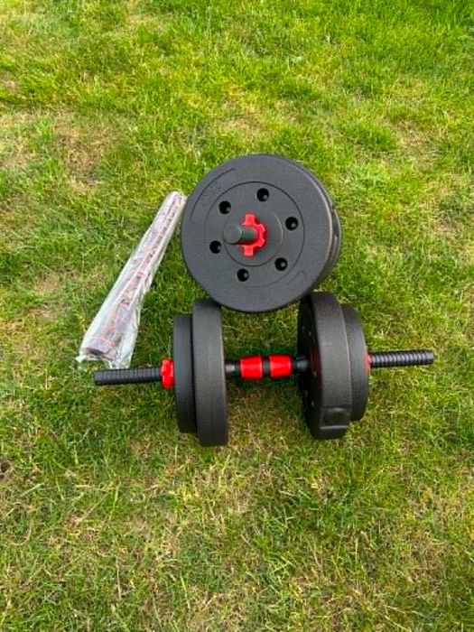 Hantle regulowane 20kg 2x10kg bitumiczne  Hantle + Sztanga Gryfy NOWE