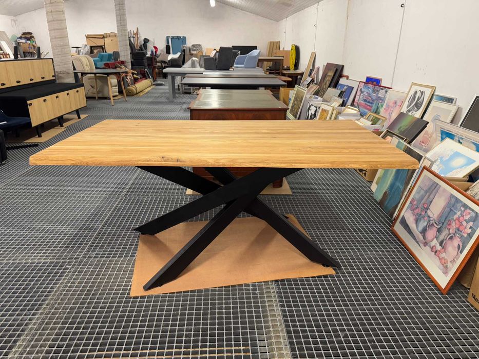 Stół w stylu industrialnym stół drewniany dąb