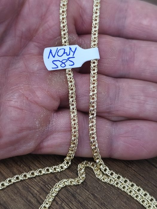 Nowy piękny złoty łańcuch Garibaldi 585 14k 55cm 10.01gr okazja!!
