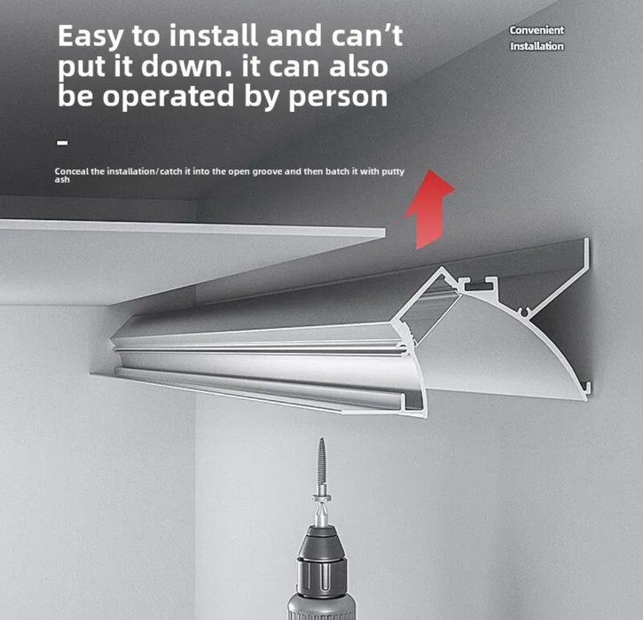 Perfil Embutir Pladur com Difusor 2m