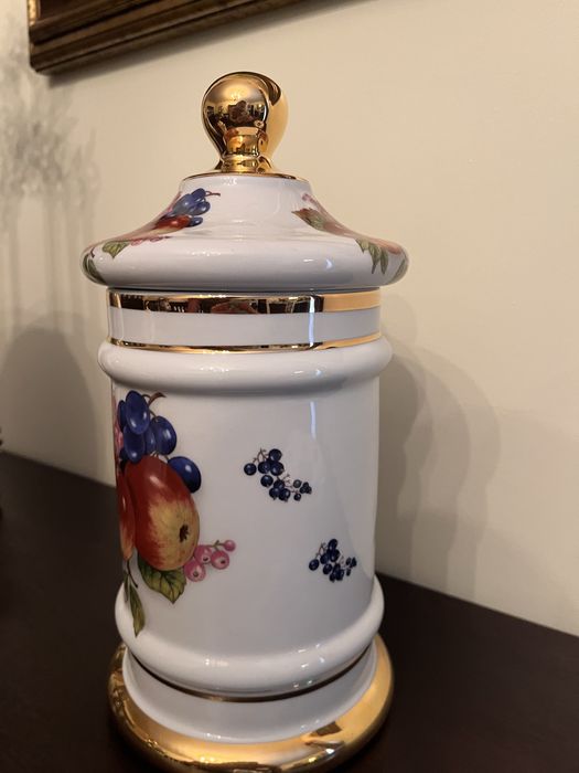 Sopeiras ou pote de porcelana com frutas - marca decoporce