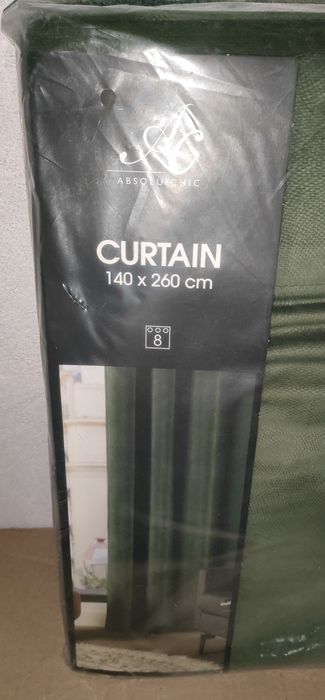 Nowa Zasłona 140x260 ciemna zieleń Absolu Chic