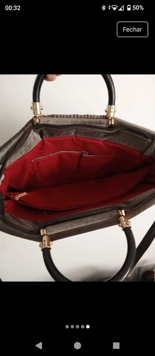 Mala cinzenta  veludo