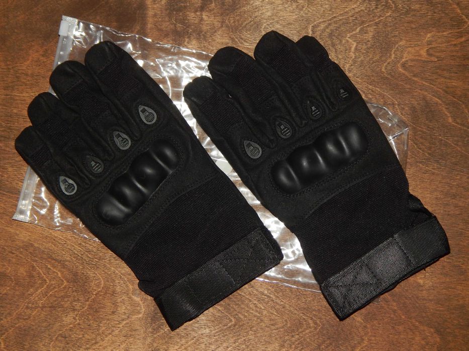 Перчатки с защитой костяшек тактические для мотоцикла черные Oakley XL