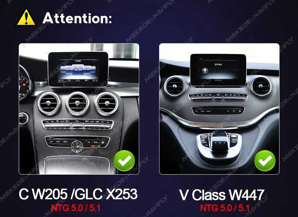 Rádio c/ CARPLAY Android Mercedes W205 Classe C 6/128GB 8-CORE 4G NOVO