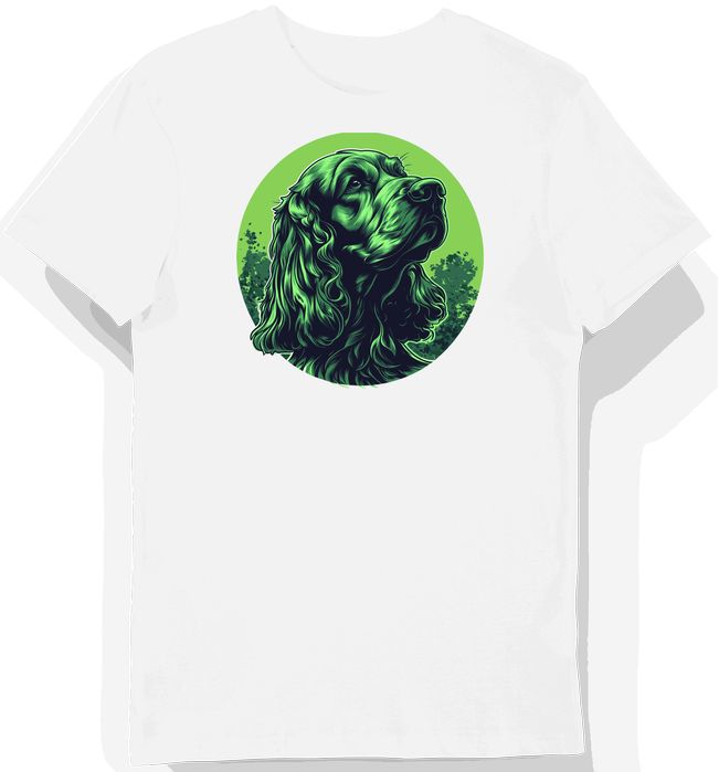 Koszulka męska biała z motywem rasy psa cocker spaniel XXL