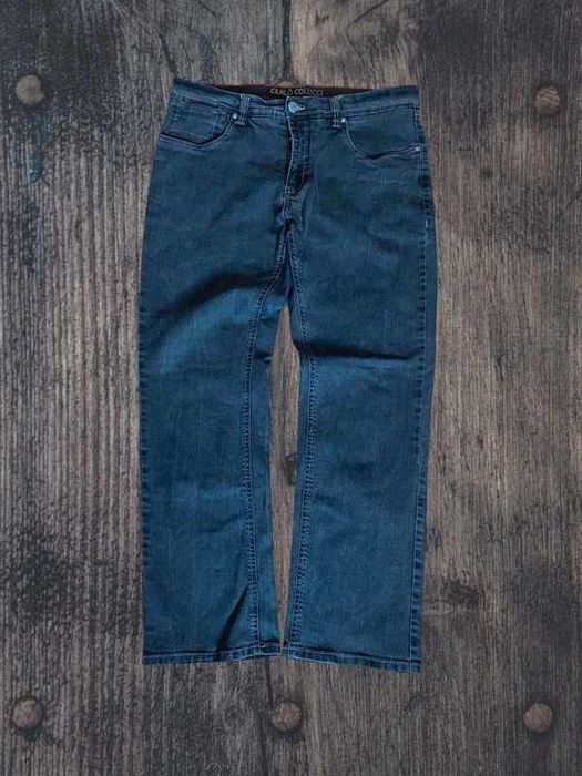 Spodnie jeansy Carlo Colucci straight denim washed Black