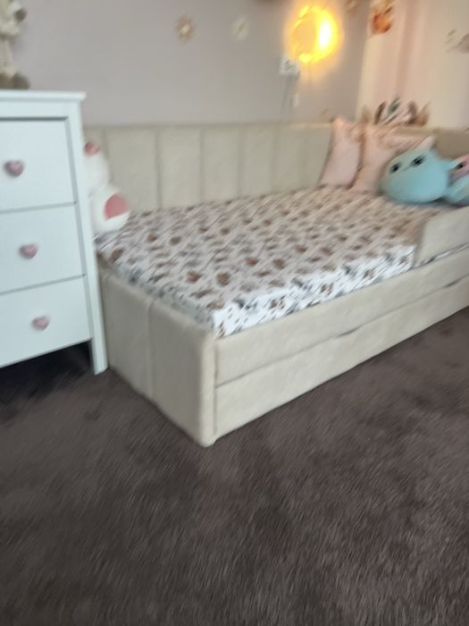 Łóżko dziecięce, tapicerowane dla dziecka, 180/90, tapczan, szuflada