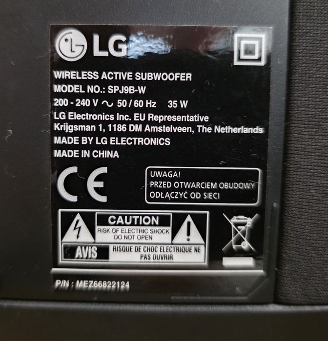Subwoofer LG wireless