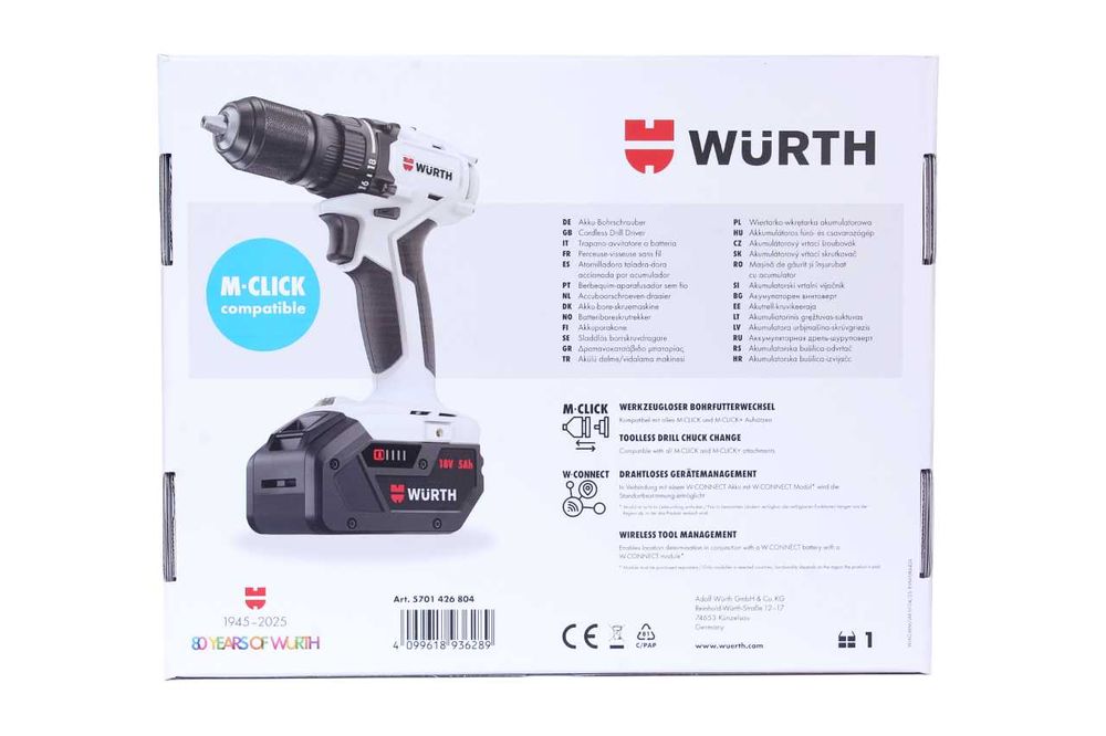 Wiertarko-Wkrętarka WURTH M-Cube ABS 18 Subcompact 18V 5Ah Limitowana