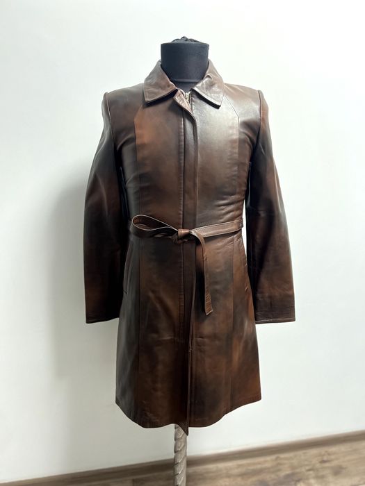Натуральна шкіряна куртка Тренч розмір 44 S
