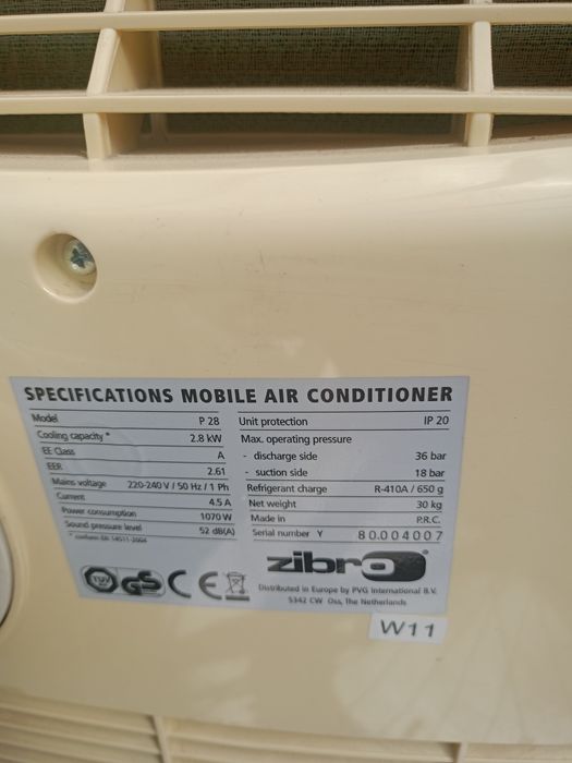 Klimatyzator przenośny Zibro P 28 z pilotem