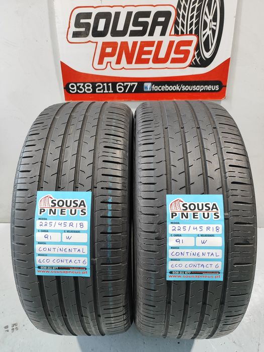2 pneus semi novos 225-45R18 Continental - Oferta dos Portes