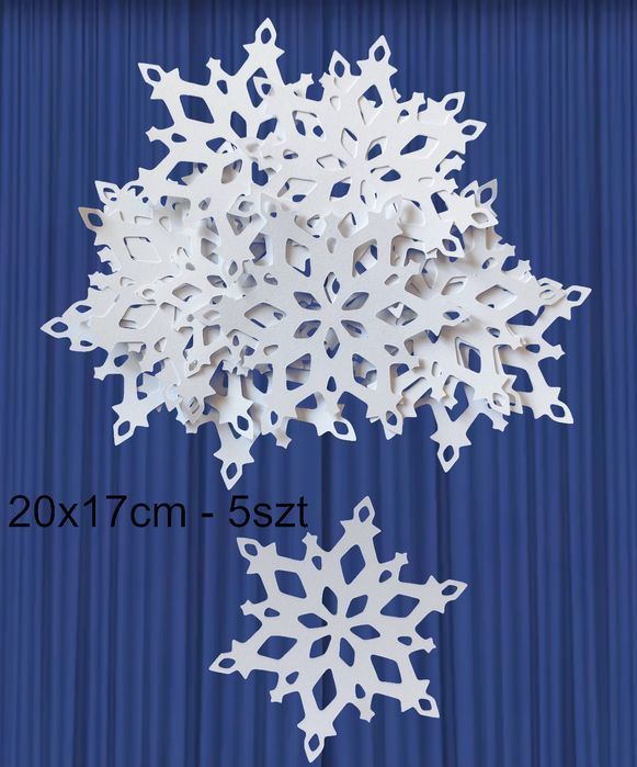 Dekoracja zimowa Zima Gwiazdka Śnieżynka Płatek 1 pakiet 20x17cm - 5sz