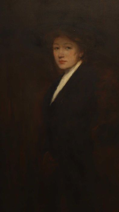 "Portret damy" obraz olejny na płótnie XIX w. sygn.p/d, 90x135 cm