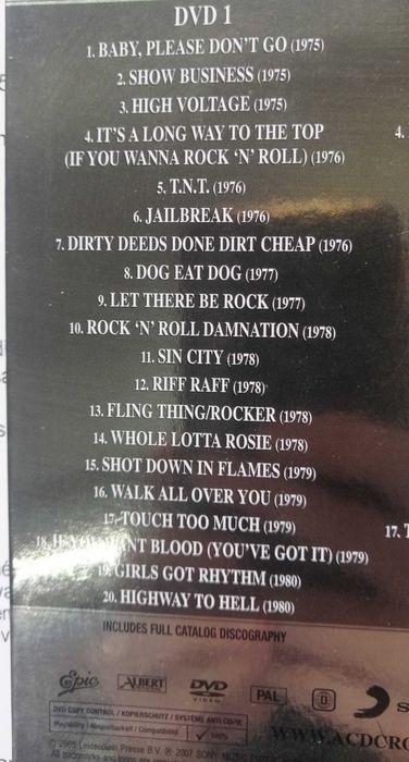 AC DC Family jewels DVD duplo