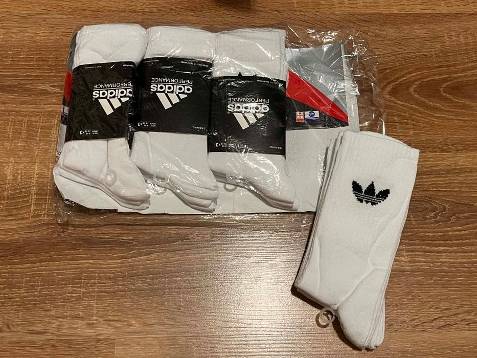 Skarpetki Adidas 12 par białe długie skarpetki Adidas OKAZJA