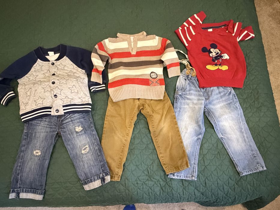 Komplet jeansy plus sweterek Myszka Miki