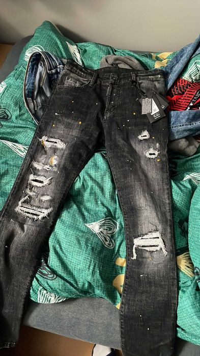 spodnie dsquared2 czarne tanio