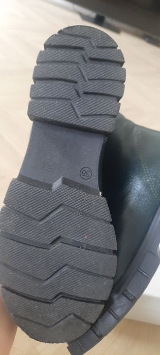 Botki skórzane butelkowa zieleń r.36