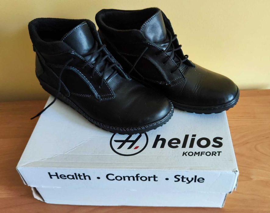 Nowe buty damskie Helios Komfort rozmiar 38-czarne, naturalna skóra