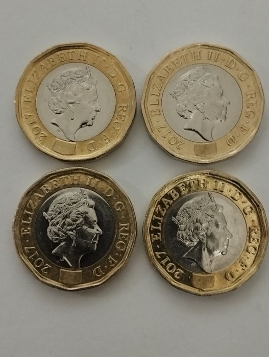 Moedas de 1 Libra UK 1983, 1984, 1985, 1996, 2016 e 2017