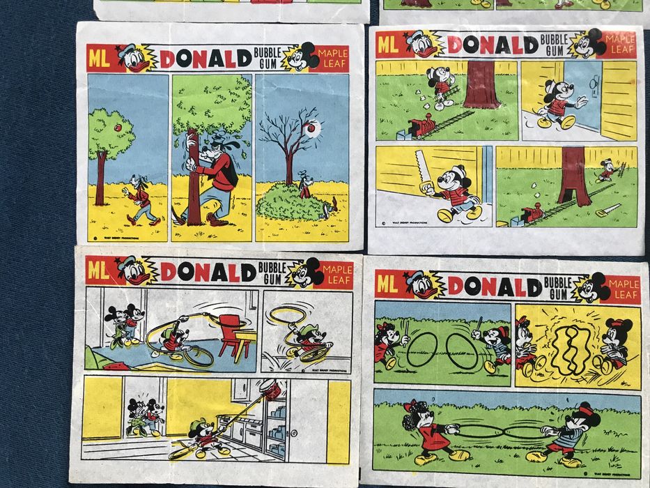 Kompletna kolekcja obrazków z gum Donald (biały język) 45 szt