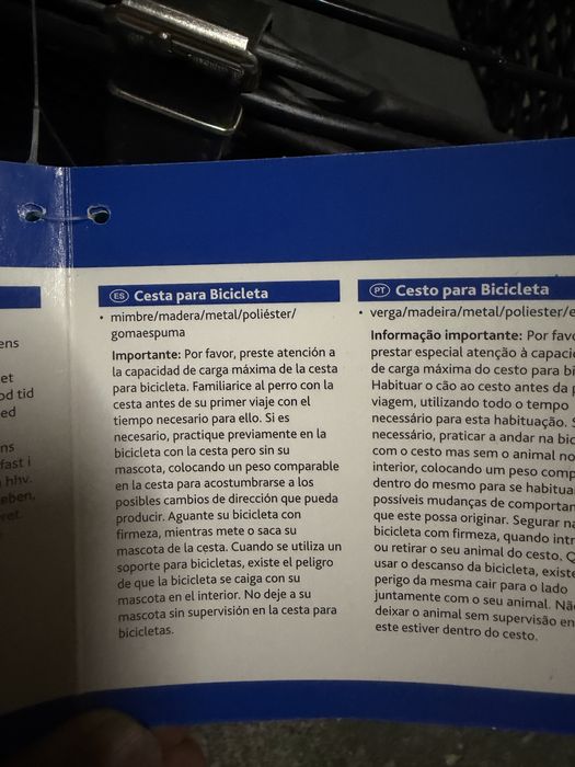 Cesto TRIXIE para Transporte de Cão/Gato em Bicicleta NOVO – até 8 kg