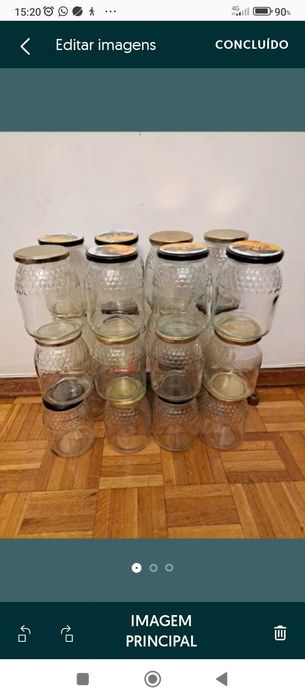 0,50 cêntimos cada frasco de mel vazio