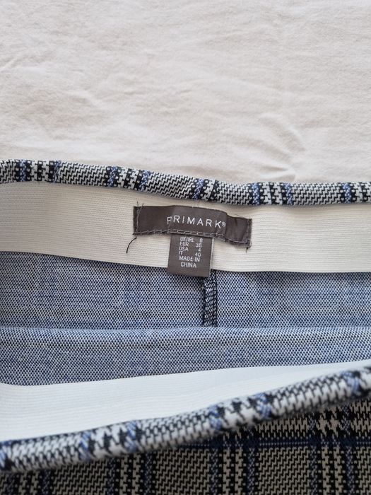 Szaro niebieska spódniczka w kratkę Primark